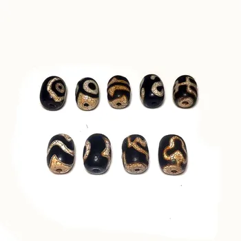 

2pcs/iot Cylindrical Agate dZi black/white 12*16mm Big men money hook tiger teeth multi-pattern amulet jewelry DIY Free Shipping