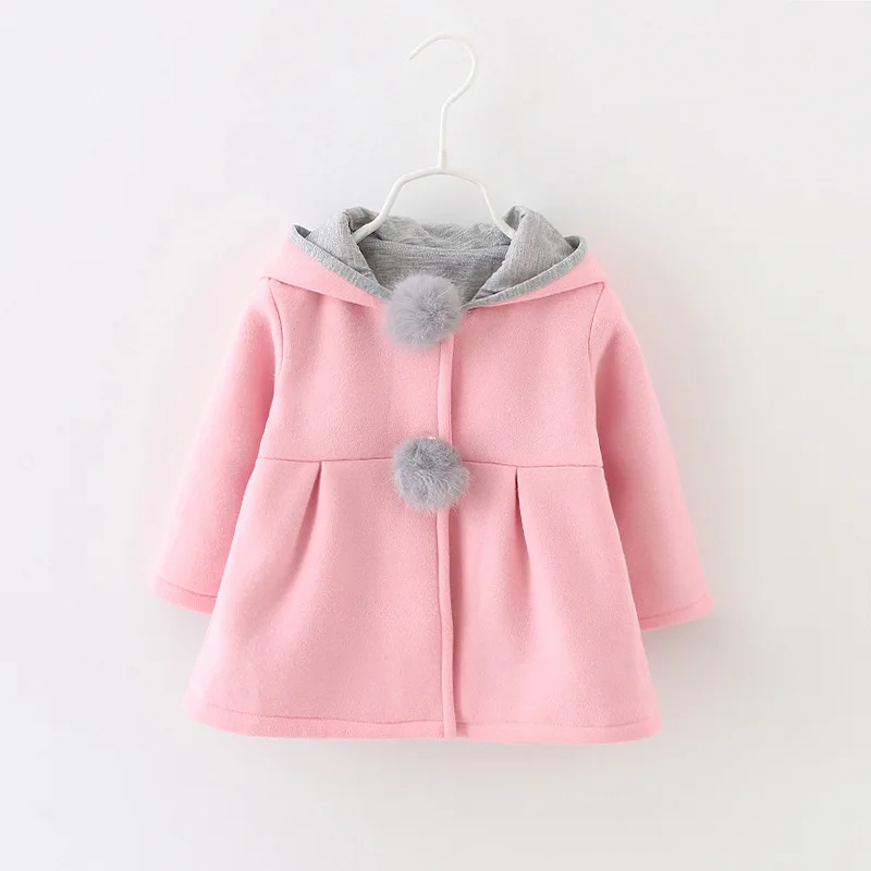 Осенне-весенняя куртка для малышей пальто для девочек толстовки с заячьими ушками для малышей хлопковые топы, верхняя одежда для детей от 0 до 3 лет детская мягкая домашняя одежда