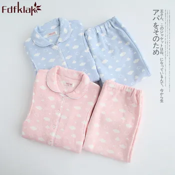 

Fdfklak 2018 New Autumn Winter Maternity Clothes Cotton Breast Feeding Clothes Home Suit Pregnancy Pijama Sleepwear Pyjama Women