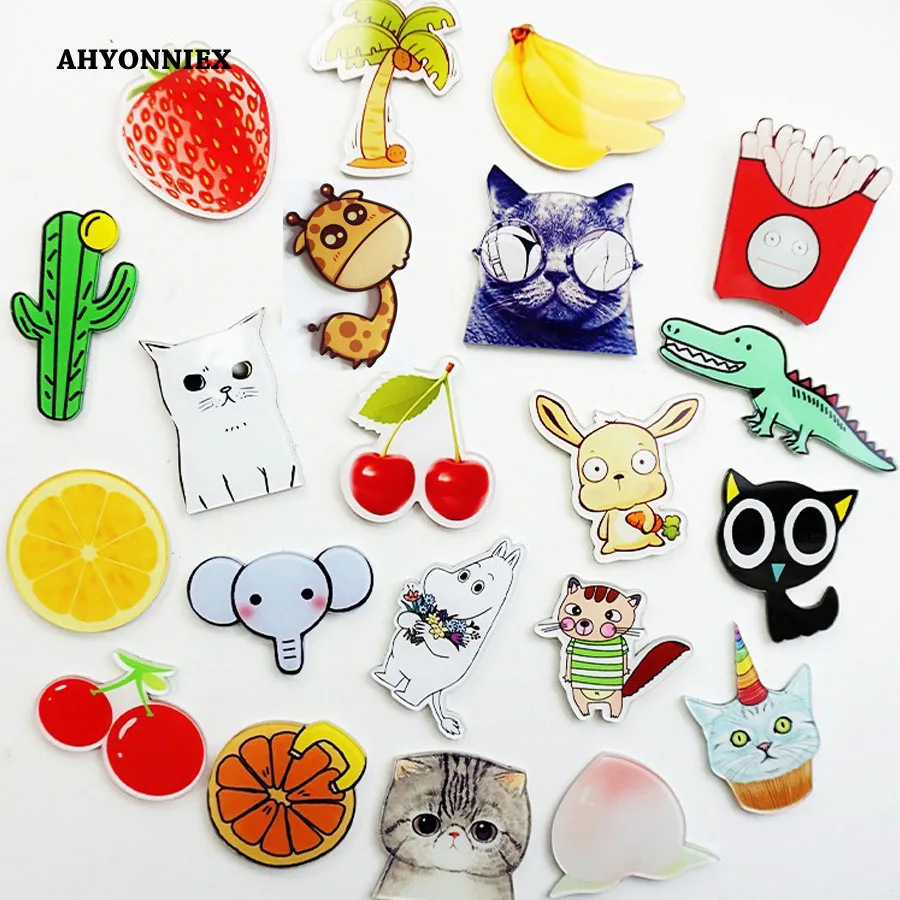 10 шт. акриловая брошь в виде кошки слона клубники|badges for clothing|badge badgescartoon badge |