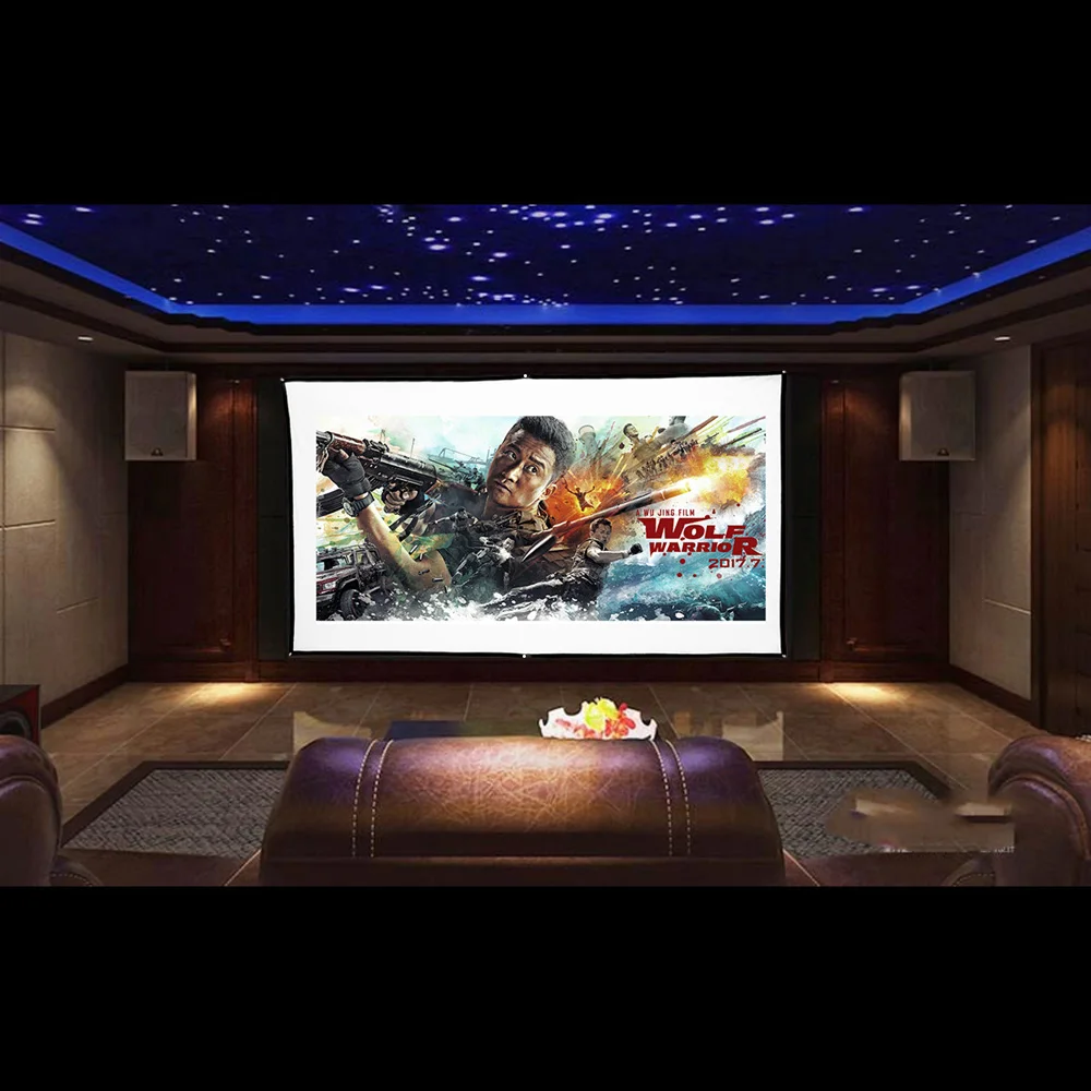 Портативный Экран 60/84/120/150 дюймов HD 16:9 настенный холст светодиодный проектор для