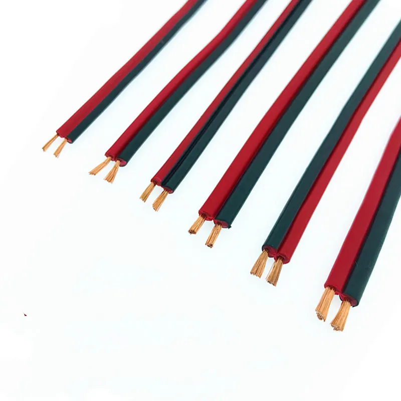 100 метров 2 ядра 20 мм/22 мм/18/17/15AWG UL2468 Электрический провод из чистой меди кабель с ПВХ-изоляцией для светодиодов ленточный кабель красные, черные провода