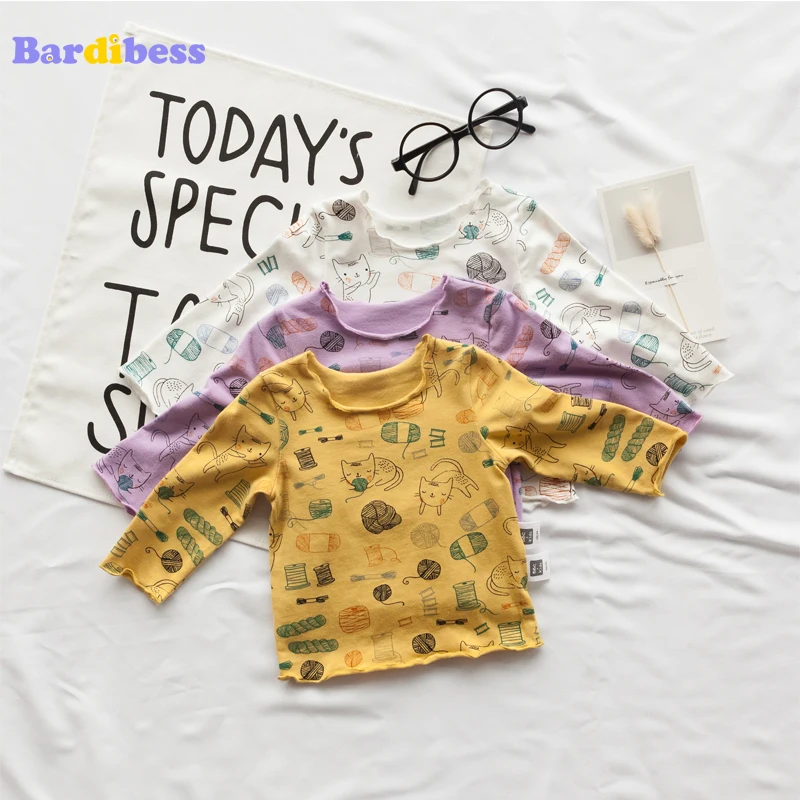 Bardibess/Детские футболки с длинными рукавами для новорожденных хлопковые топы