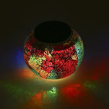 

Multi-color LED Light Color Changing Solar Powered Mosaic Glass Ball Light Home Outdoor Lawn Garden Decoration Outdoor Tools