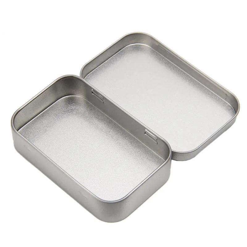 

6 Pcs Small Metal Tin Silver Flip Storage Box Case Organizer for Money Coin Candy Key Memory Card Jewelry