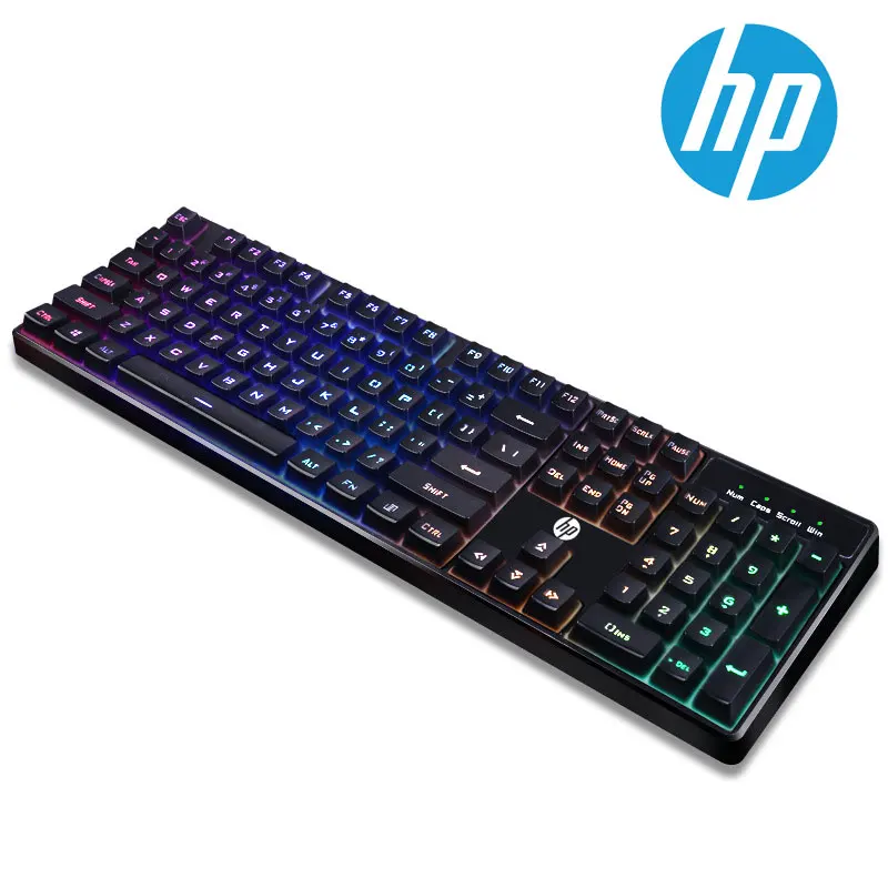 hp клавиатура RGB классический проводной K300 механический ручной Gaming Keyboard USB черно-белая клавиатура для Тетрадь ноутбука, настольного компьютера, ПК - Цвет: Black-K300