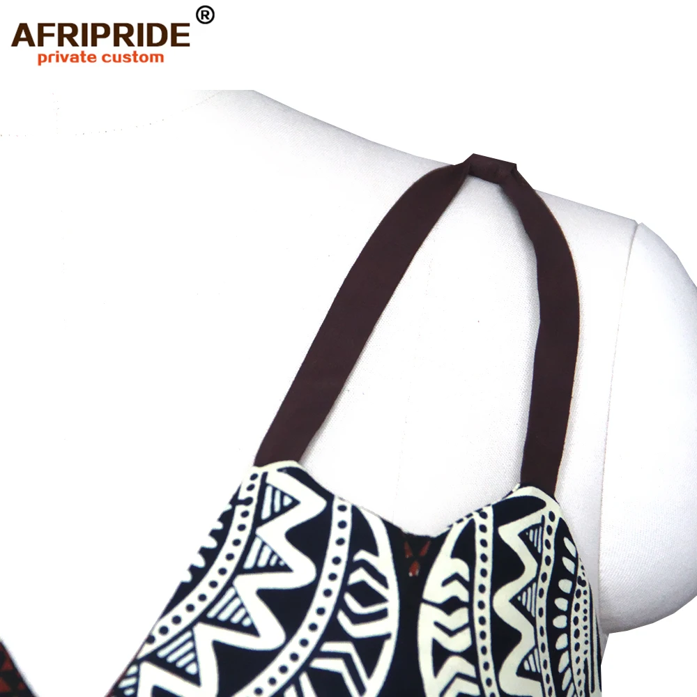 Летнее Африканское облегающее платье-карандаш с лямкой на шее для женщин AFRIPRIDE, изготовленное по индивидуальному заказу, длиной до колена, женское Хлопковое платье A1925003