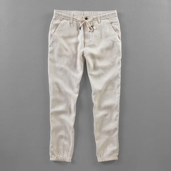Brazil style linen pants men loose elastic trousers mens casual ankle
