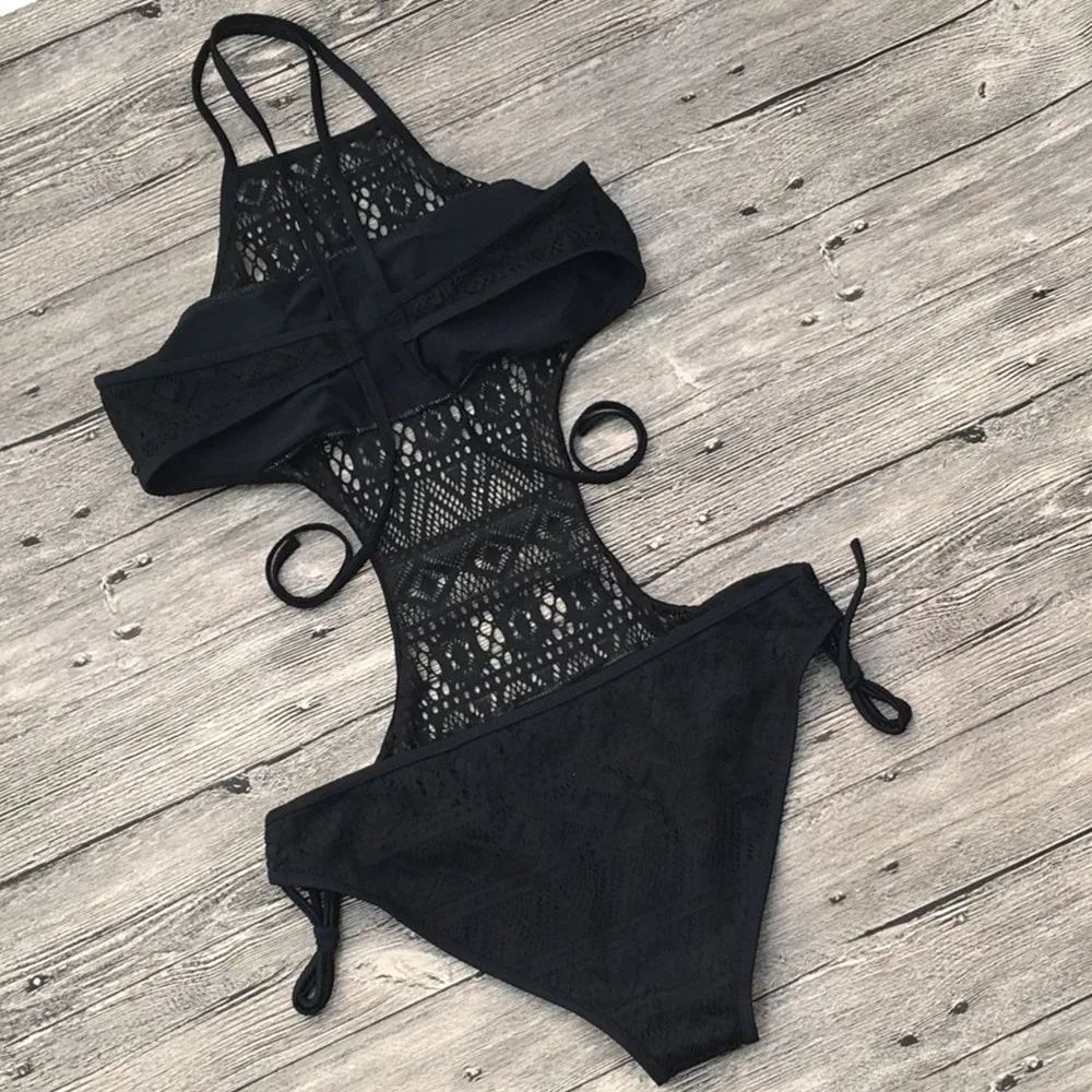 

One Pieces Swimsuit Women Summer Hollow Sexy Female Swimwear Mid Waist Plus Size Swimwear 2019 Push up maillot de bain femme