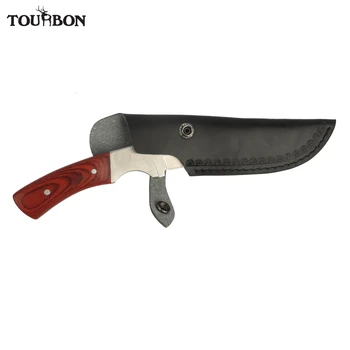 

Tourbon Hunting Accessories Blade Knives Sheath Cover Bonded Leather Knife Scabbard with Button Closure Attach to Belt Slot