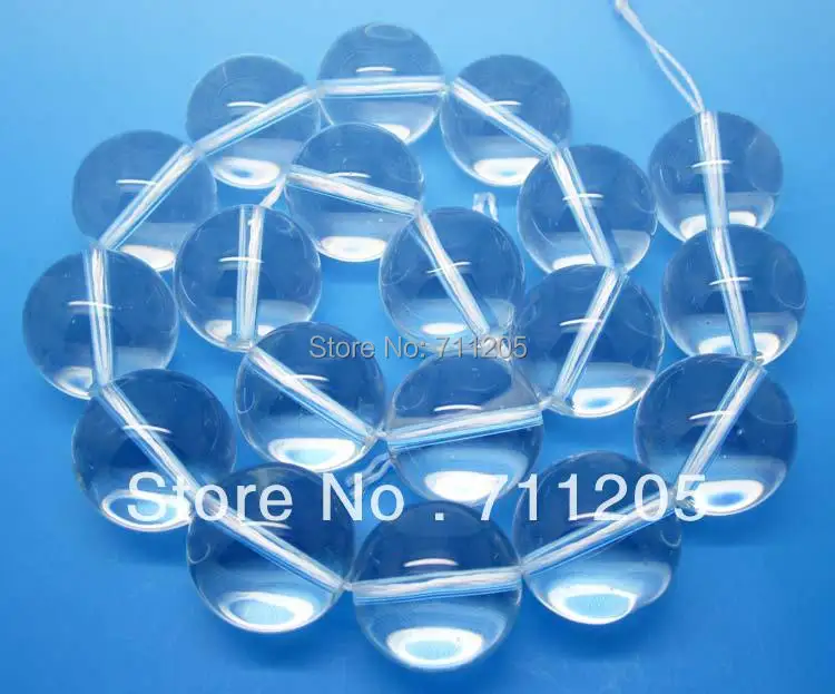 

wholesale19pcs ,20mm Natural Clear Quartzs Round Loose Beads ,Min.Order $10, Can be Mixed !