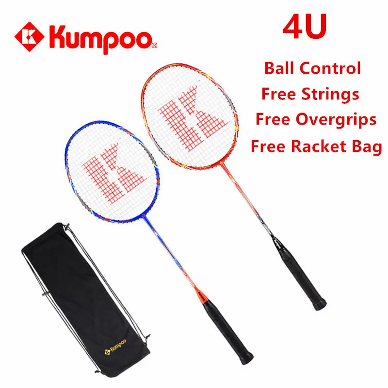 2 Pcs/lot Kumpoo Badminton Racket High Quality Ball Control Racquets