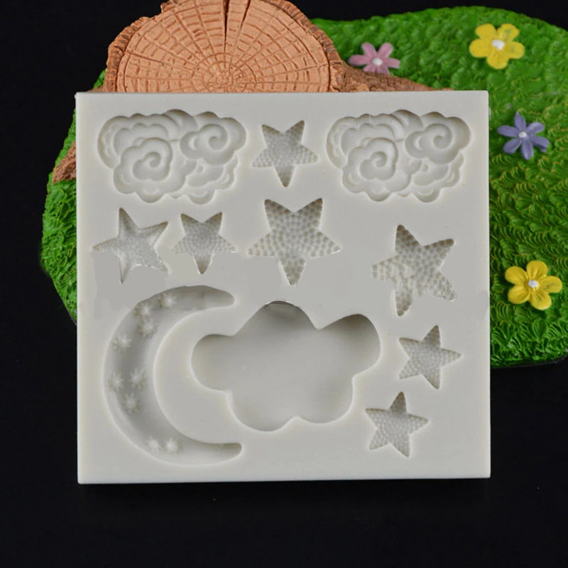 DIY Cloud Star Moon silicone mold fondant mold cake decorating tools chocolate gumpaste mold