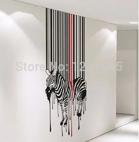 

Full Color Wall Vinyl Sticker Decals Decor Art Bedroom Design Mural Horse Drippy Zebra Poster Animal Removable fashion design