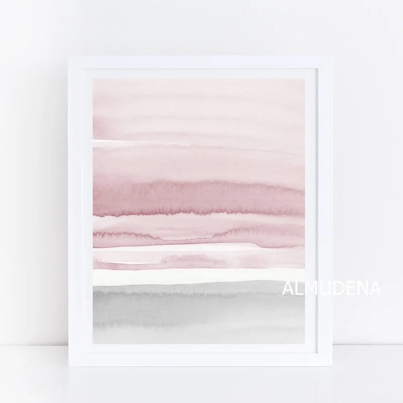 

Abstract Art Posters And Prints Wall Art Canvas Painting Watercolor Blush Pink Wall Picture Living Room Home Decoration Unframed