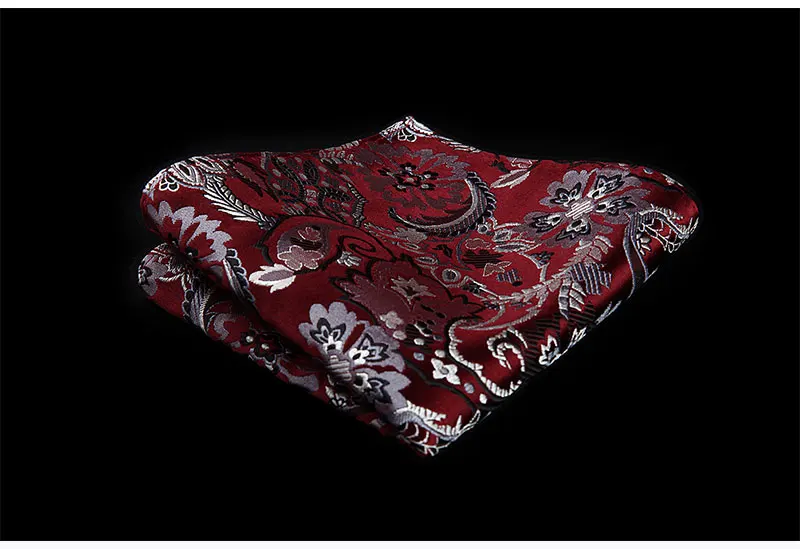 Вечерние свадебные классические платок галстук TZP10R8S3 Красный Пейсли 3,4 "Шелковый Для мужчин Галстук платок Запонки Набор
