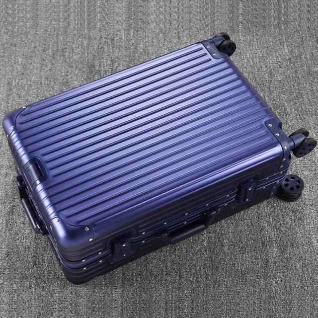 20 ''24'' 29 ''Алюминиевый Чемодан чемодан дорожная тележка Rolling Spinner Hardsider Carry On чемодан Cabin Case - Цвет: Синий