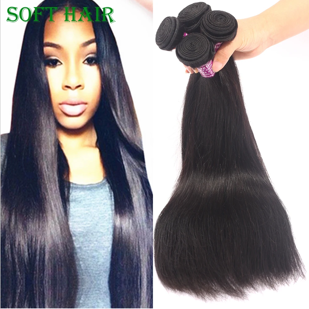 

8A Grade Cheap Brazilian Virgin Human Hair Weave Straight 4 Bundle Deals Queen Beauty Hair Unprocessed Natural Color