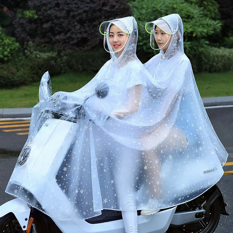 1.Single double rain poncho raincoat Transparent waterproof rain gear electric bicycle battery car motorcycle ladies poncho adult battery car rain poncho Fashionable