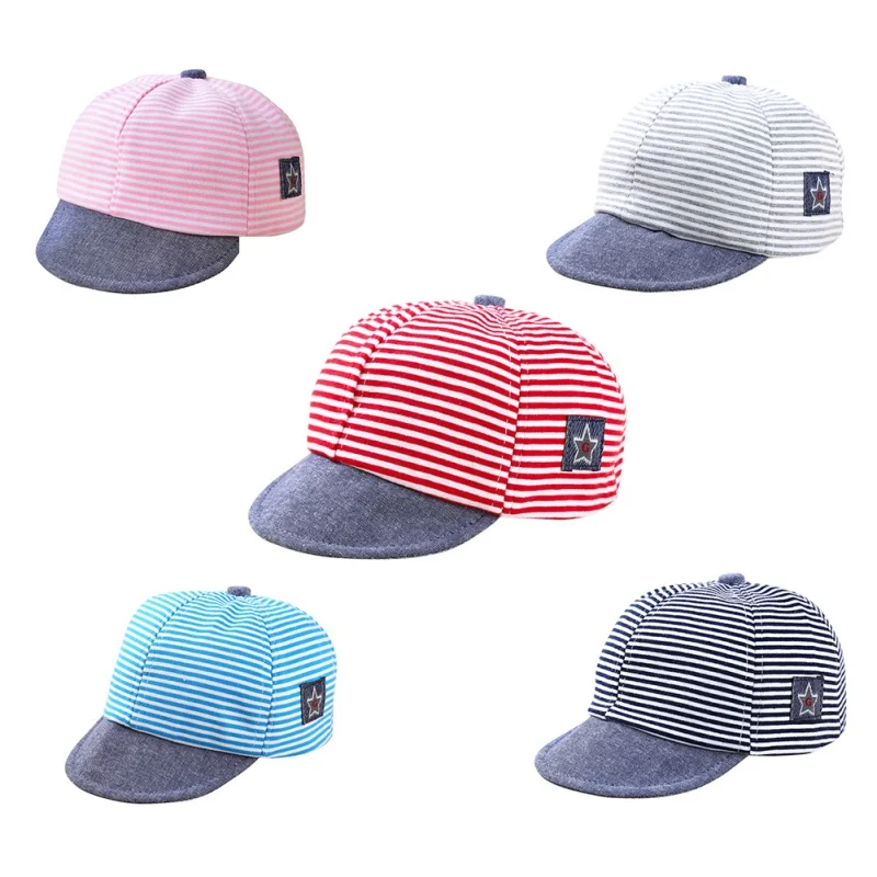 

2018 Baby Hats New Fashion Baby Boys Girls Hats Stripe Soft Baseball Cap Baby Summer Hats Newborn Baby Boy Caps Accessories