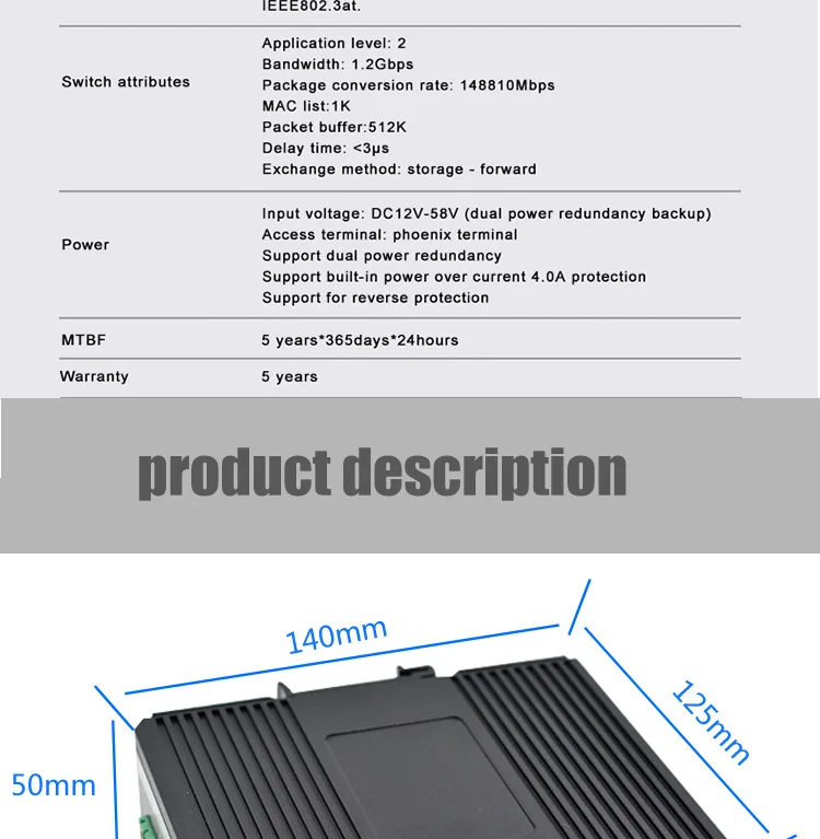 IP40 155 м 8 ethernet Порты и разъёмы 10/100 м ethernet Порты и разъёмы 2 SFP Порты и разъёмы 100 м промышленных волоконно-оптический преобразователь LC