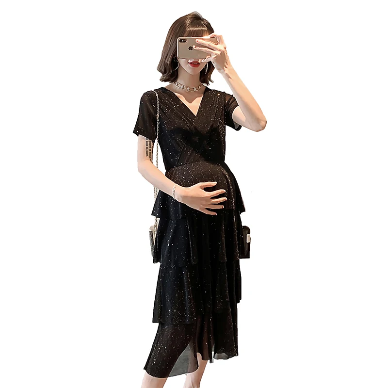 

Summer Fashion Maternity Dress Clothes for Pregnancy Clothes Short Sleeve Pregnant Women Lady Vestidos Dress C842