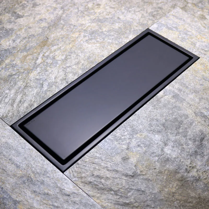 

long bathroom shower room strip floor drain floor drain toilet deodorization wholesale invisible black floor drain