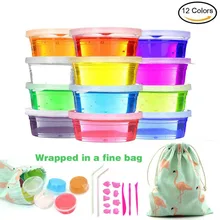 12 Colors Cyrstal Slimes Kit Non-toxic Plasticines DIY Toys Baby Outdoor Educational Toys For Fluffy/Slime Making Kit