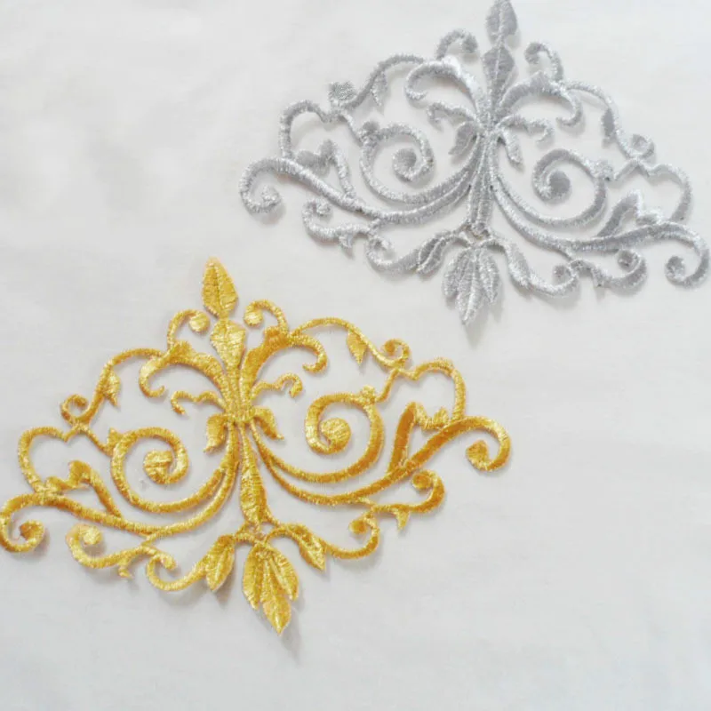 

1Pcs Gold ans Silver Rhombus Creative Decorative Clothing Patches Embroidery Patches ironing on Hat Coat Dress Pants Accessories