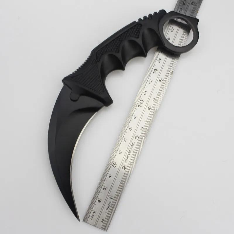 Karambit нож Тактический фиксированный нож с лезвием Faca Cuchillo De La Supervivencia Couteaux Lame Fixe CSGO Kelebek боевой нож - Цвет: black