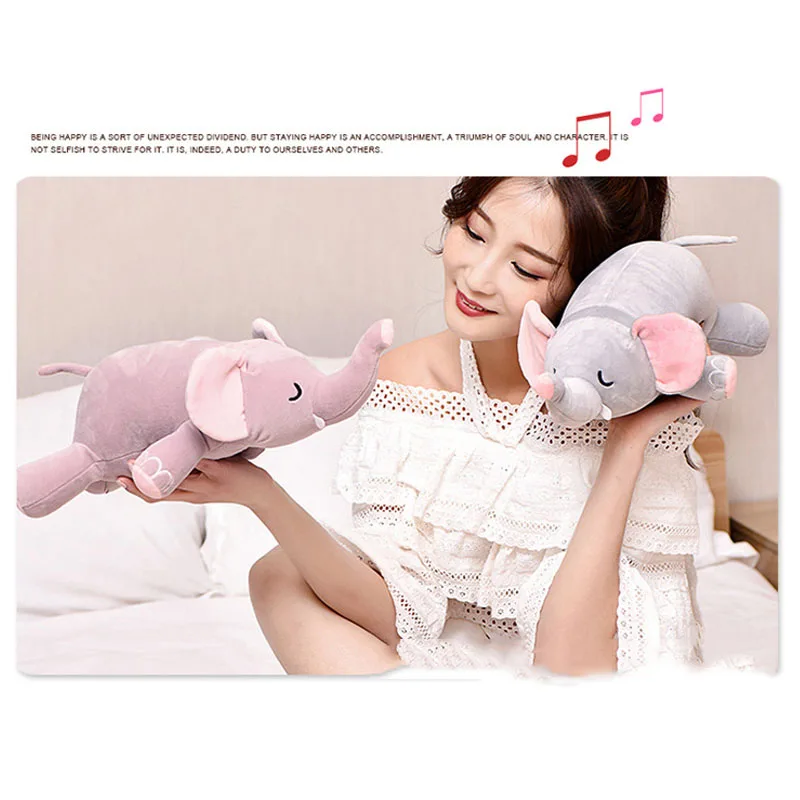 Bebecocoon Pink/Grey Elephant Plush U-shaped Neck Pillow Convertible Animal Stuffed Plush Toy Multifunctional Travel Cushion
