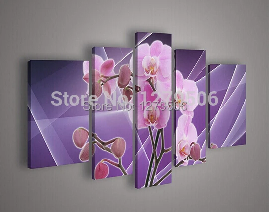 

Handmade 5 Piece Landscape Oil Paintings On Canvas Wall Art Beautiful Flowers Pictures For Living Room Home Decor
