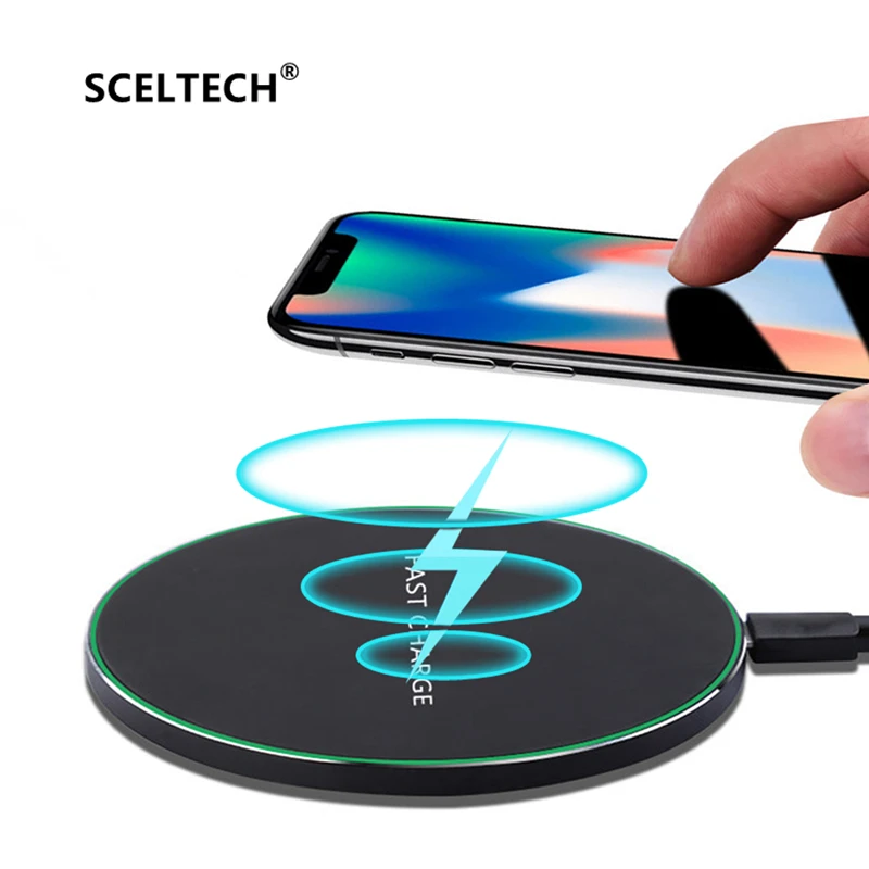 

SCELTECH Original Wireless Charger Qi Smart Quick Charge Fast Charger 10W for Mi MIX 2S iPhone X XR XS MAX 8 plus For Sumsung S9