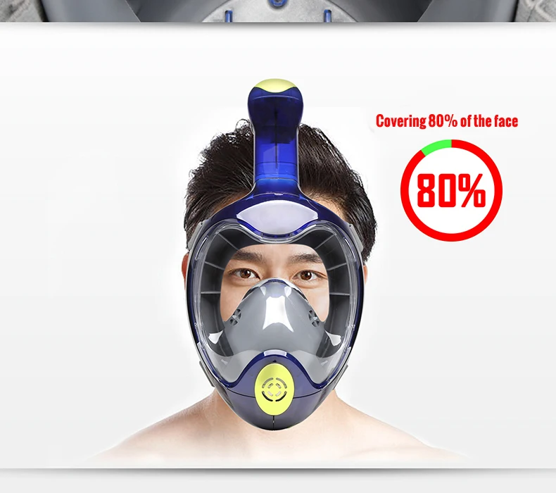 Новинка, маска для плавания и подводного плавания, полное лицо, оборудование для дайвинга, анти-туман, анти-утечка, легкое дыхание, дайвинг, подводное плавание
