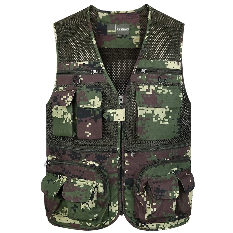 

Summer cotton Military Tactical Mesh Vest Men Breathable Multi Pockets Vest Shooting Waistcoat Sleeveless Jacket army Coat