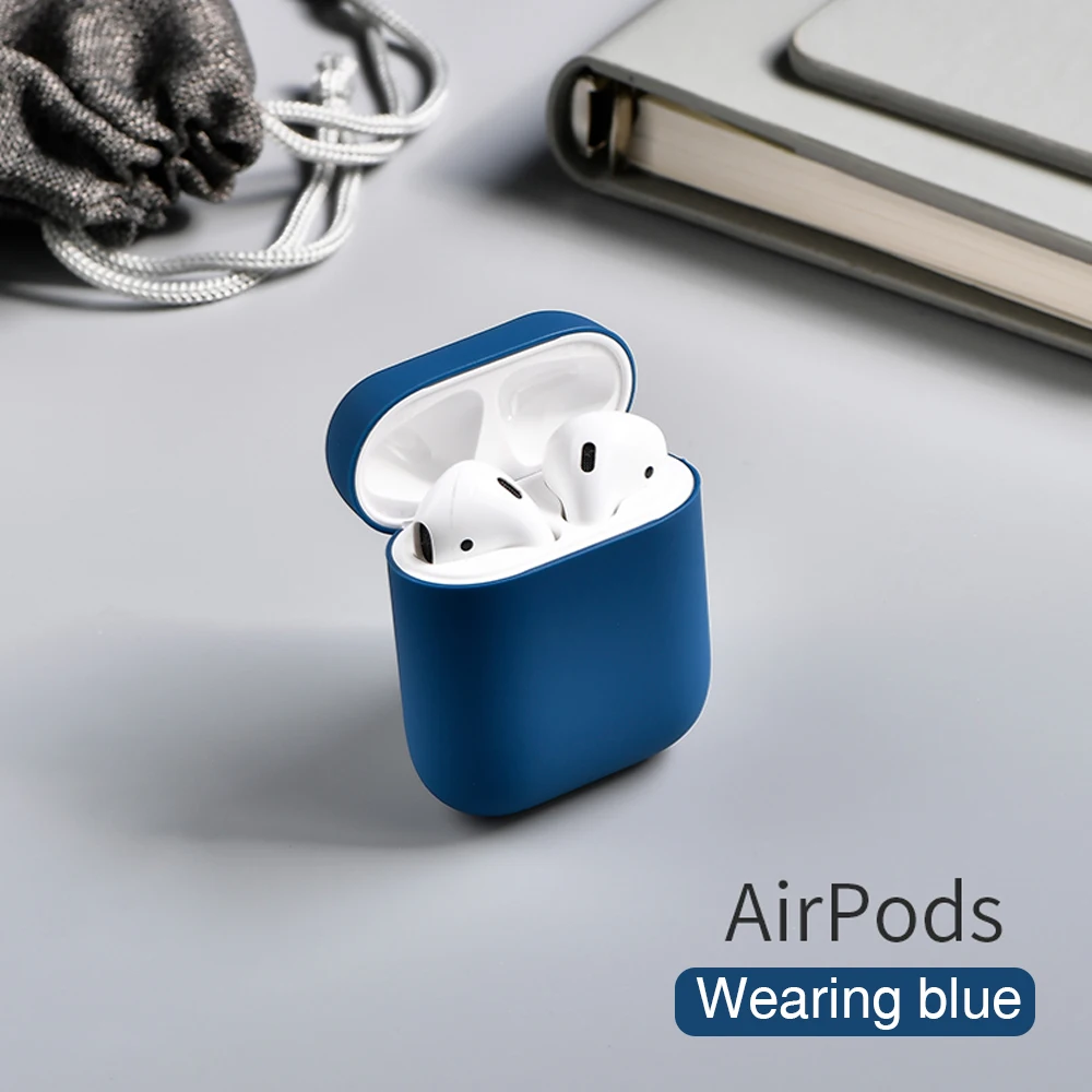Для Apple Airpods чехол силиконовый Bluetooth беспроводной Чехол для гарнитуры наушников Защитный кожаный чехол для Air Pods водонепроницаемый чехол - Цвет: deep blue