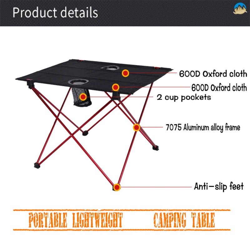 Сверхлегкий складной стол, открытый небольшой походный набор, настольный водонепроницаемый походный стол для путешествий, пикника на открытом воздухе