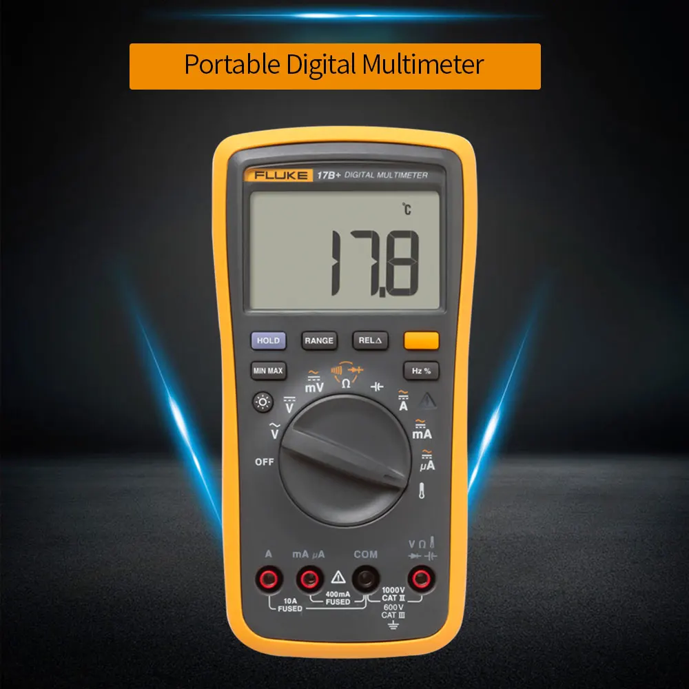 

FLUKE Digital Multimeter Professional Handheld AC/DC Voltmeter Ammeter Continuity Test Temperature Diode Tester ESR Meter