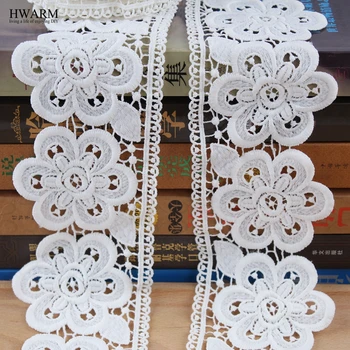 

20yard african lace fabric ribbon wedding trim Water-soluble milk silk embroidery hollow lacefabric exquisite curtain ornaments