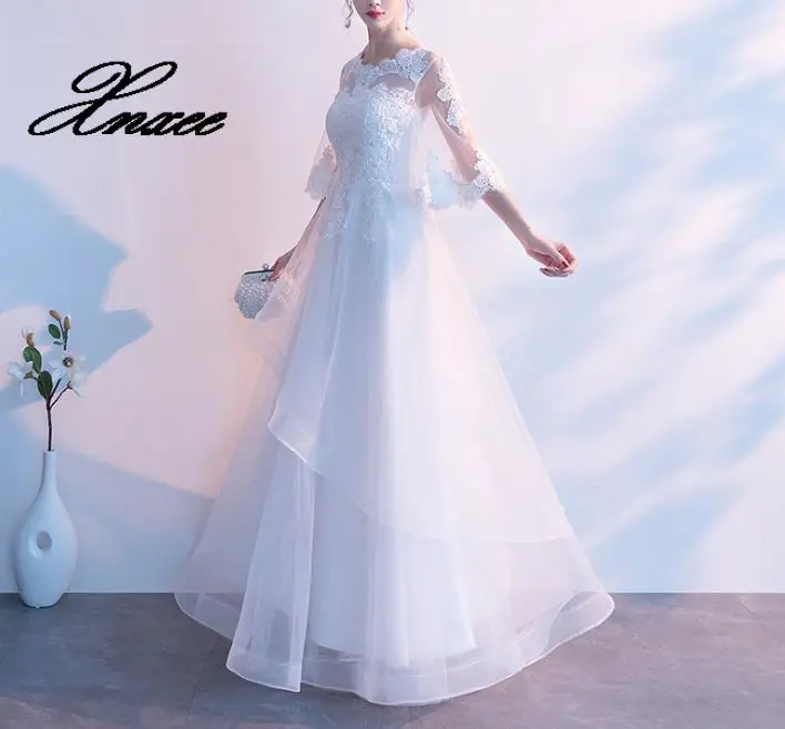 

White dress female 2019 new fashion elegant elegant long banquet slim dress