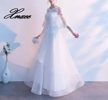 

White dress female 2020 new fashion elegant elegant long banquet slim dress