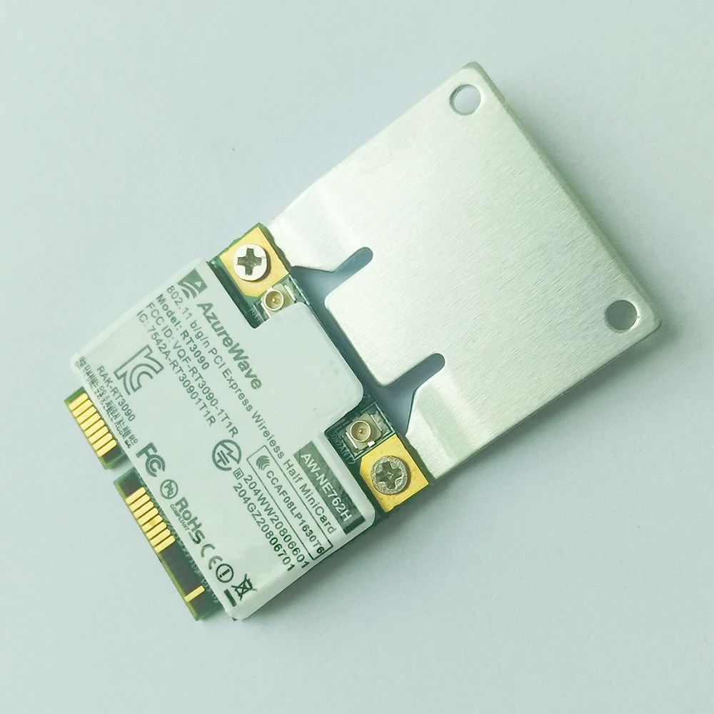 

Half Size to Full Size Bracket + Screw Extension + AzureWave AW-NE762H Ralink RT3090 Half Mini PCI-E Card 802.11 b/g/n