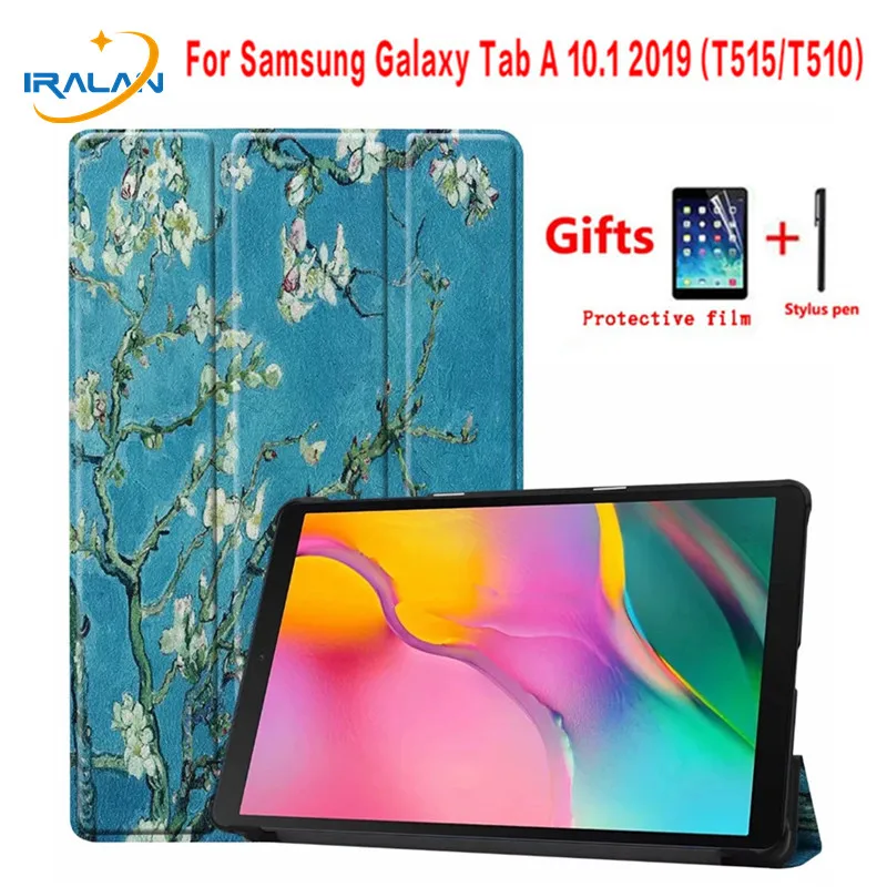 

Ultra Slim 3-Folding Capa Funda Case For Samsung Galaxy Tab A 10.1 2019 SM-T510 SM-T515 10.1 inch Magnetic Tablet Cover+Film+Pen