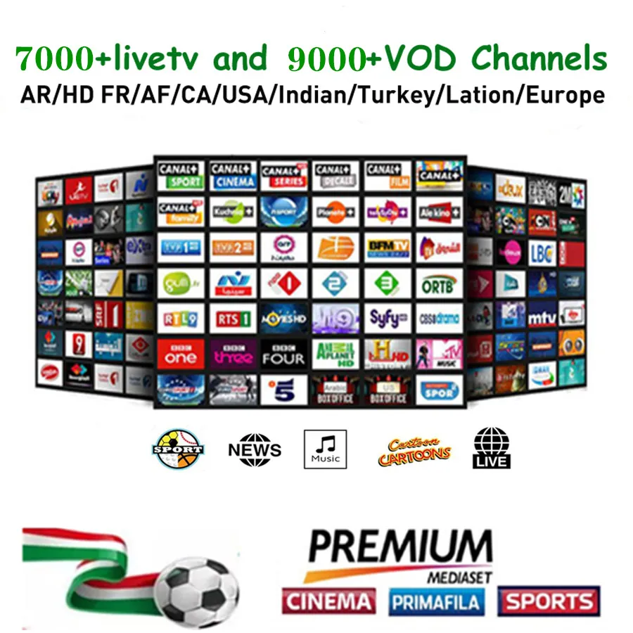 

7000 Channels World Global IPTV Europe USA UK Germany Italy Nordic Latin 3/6/12 Month subscription For M3U Mag Android Smart TV