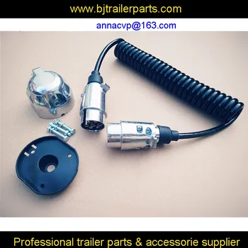 

Towing trailer curly cable, spiral cable, coiled cable, 3m, 7 pin 12V alu. trailer plugs and sockets, trailer parts