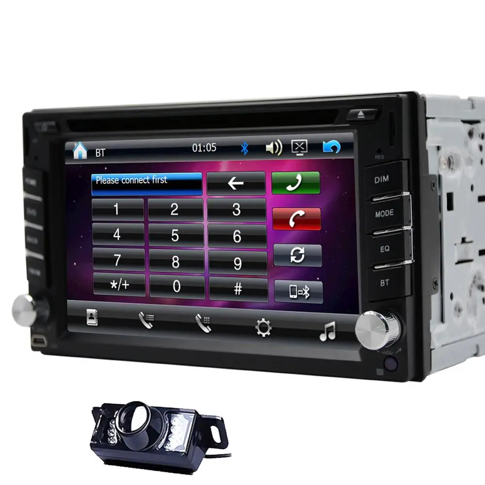 Best Double 2 DIN In Dash GPS Nav Car DVD Player Stereo Radio USB Bluetooth+Map+Cam 13