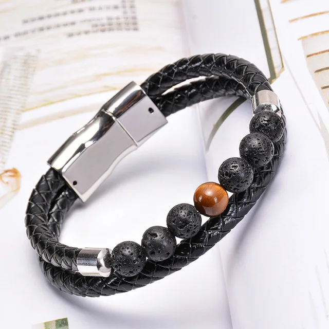 Bracelet Homme Pierre De Lave Fossil