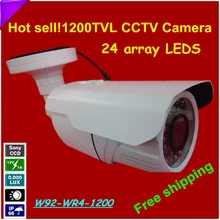 Newest HD 1/3″ Sony CCD CCTV Camera 1200TVLwith 24 array LEDS CCTV Surveillance Camera Waterproof IR Night Vision