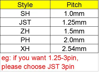 10 шт. JST SH ZH XH PH 1,0 ММ 1,25 мм 1,5 мм 2,0 мм 2,54 мм 2,0 2/3/4/5/6/12-контактный разъем с кабелем