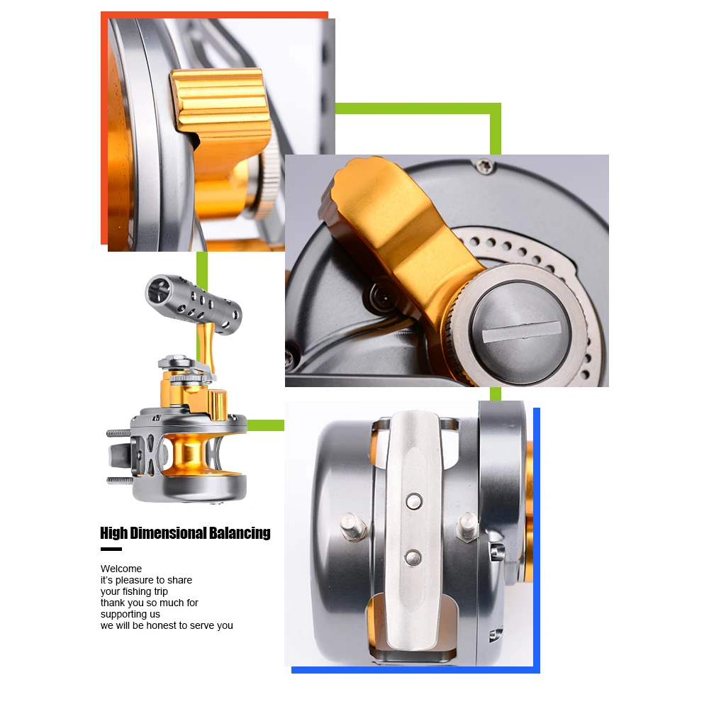 Алюминий на станке 200-500 серии Рыболовная катушка с левым Макс Перетащите 14 кг-21 кг крючковый лов катушка троллинговая Катушка золото/черный пистолет